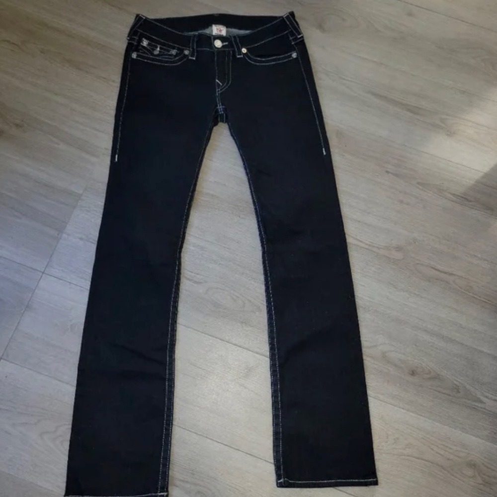 Never Worn True Religion Billy Rainbow Slim Straight Leg Jeans Dark Blue